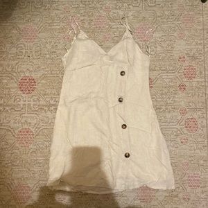 Boutique oatmeal linen shift dress